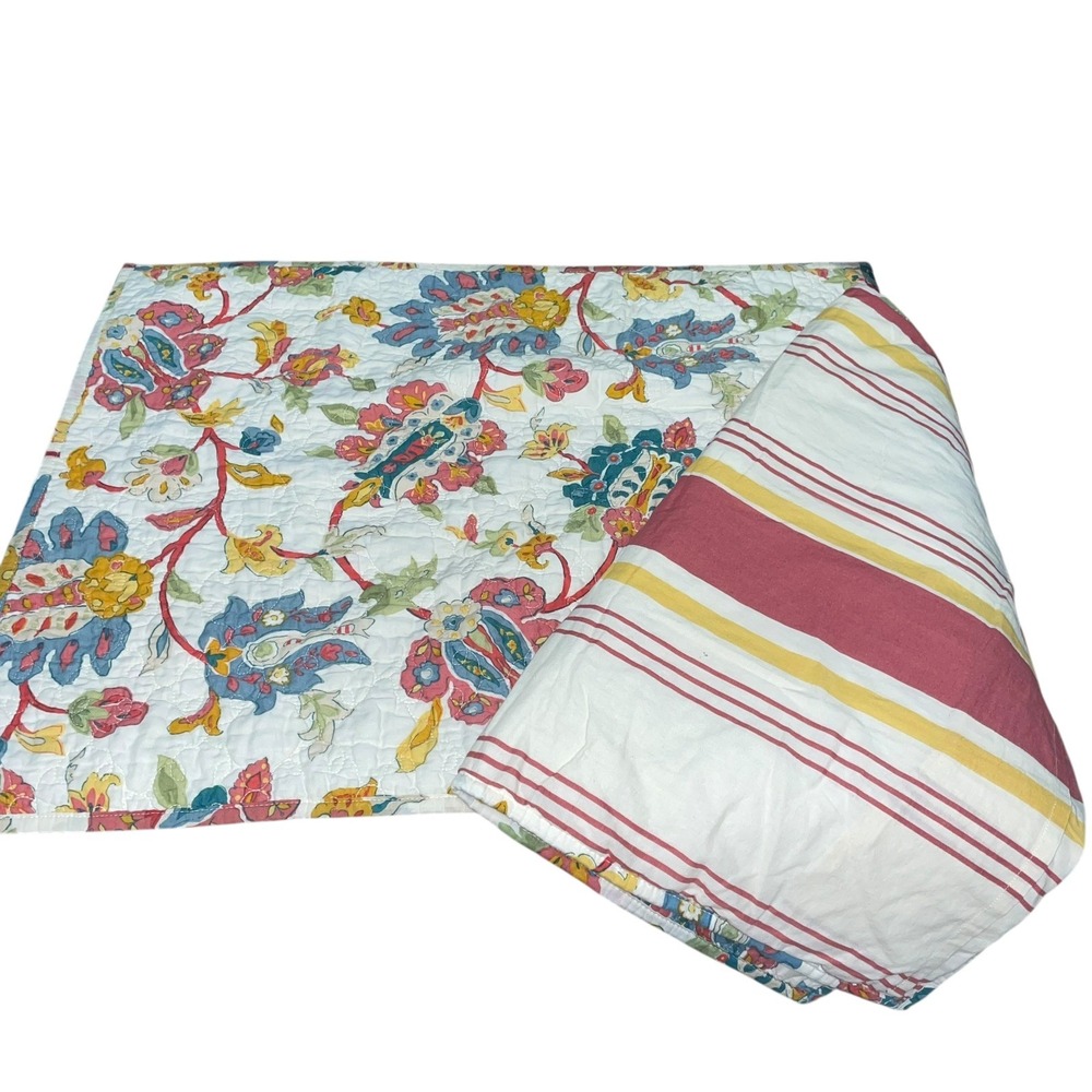 Target @Home Quilted Floral Stripe Pillow‎ Shams Set of 4 Standard